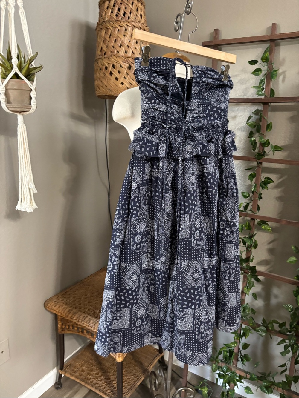 ▪️TUCKERNUCK EN Saison Navy White Daytona Midi Dress XS - Picture 13 of 16